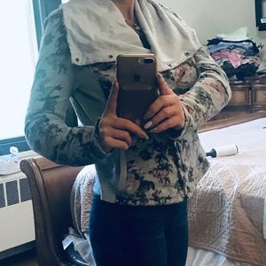 Anthropologie floral French Terry Moto jacket